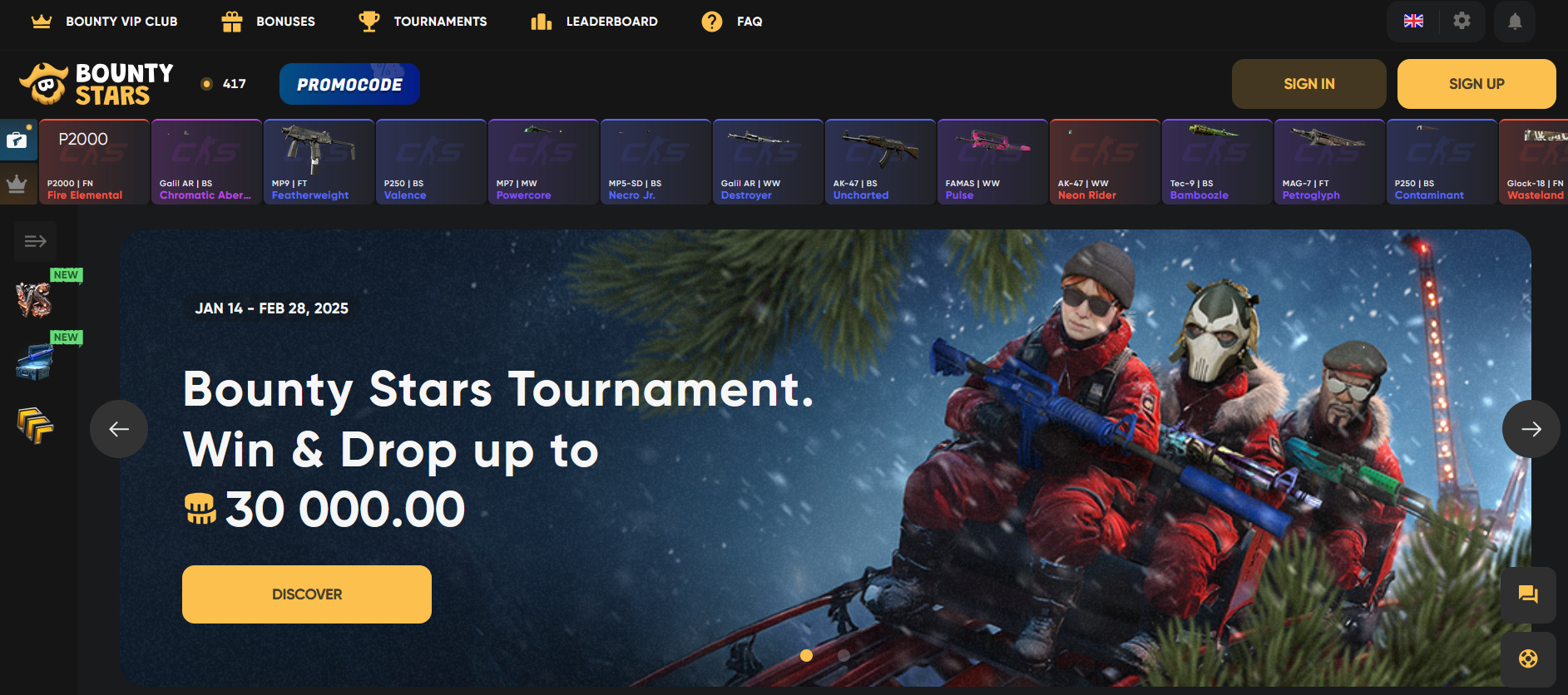 Bounty Stars Skin Gambling Site