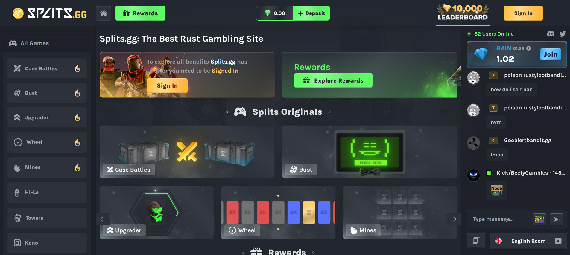 Splits GG Rust Gambling Site